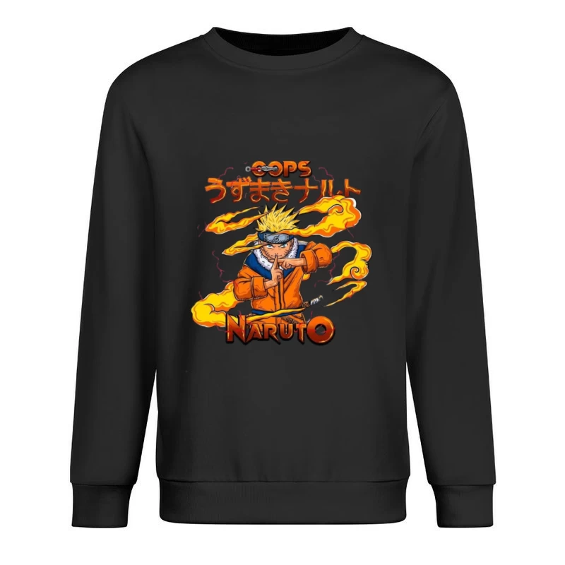 Naruto Anime Charakter mit Flammen Herren Pullover Sweatshirt