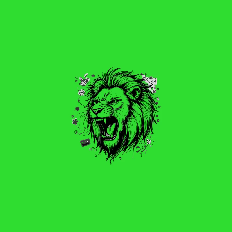 Roaring Lion Illustration iPhone Case