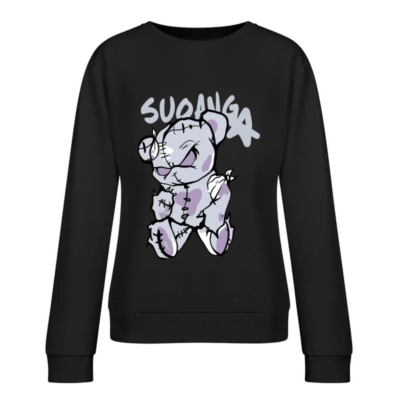Niedlicher gruseliger Teddybär Damen Pullover Sweatshirt
