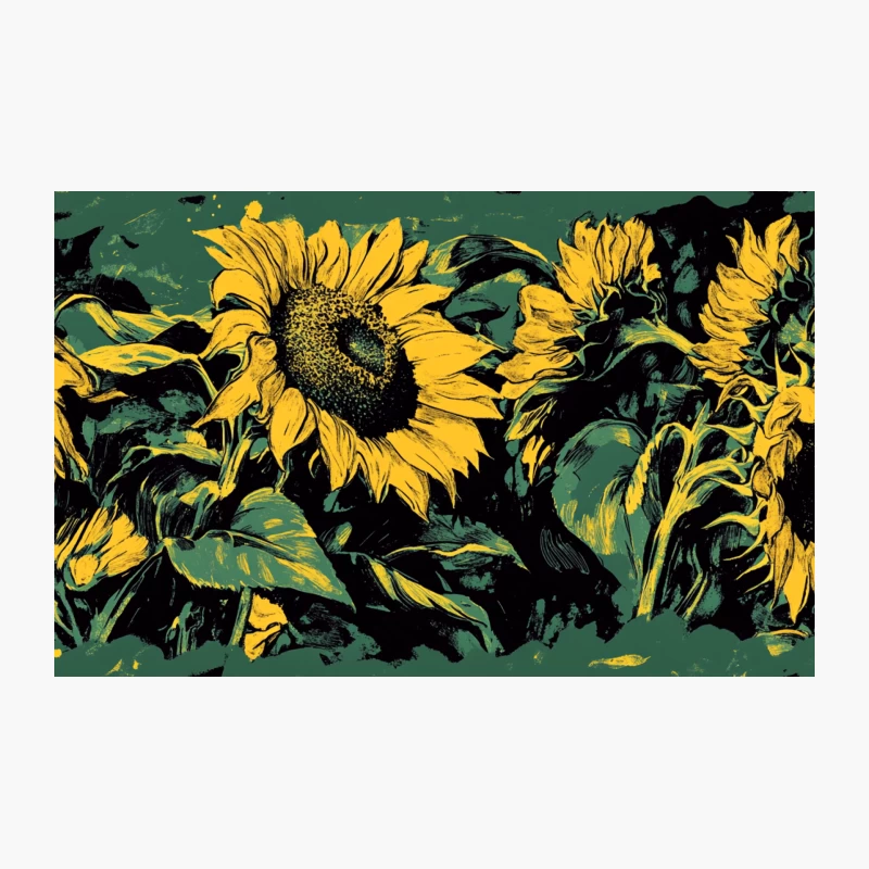 Vibrant Sunflower Painting: A Floral Masterpiece Travel Mug