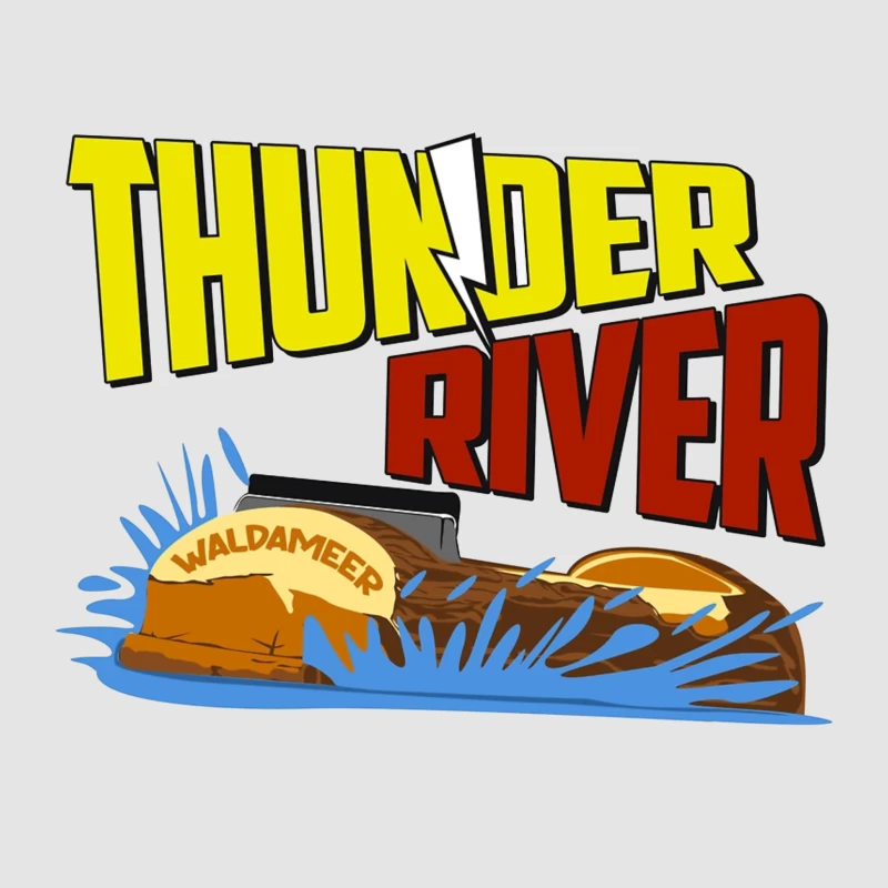 Thunder River Water Ride Logo at Waldameer Park Female Pullover Hoodie