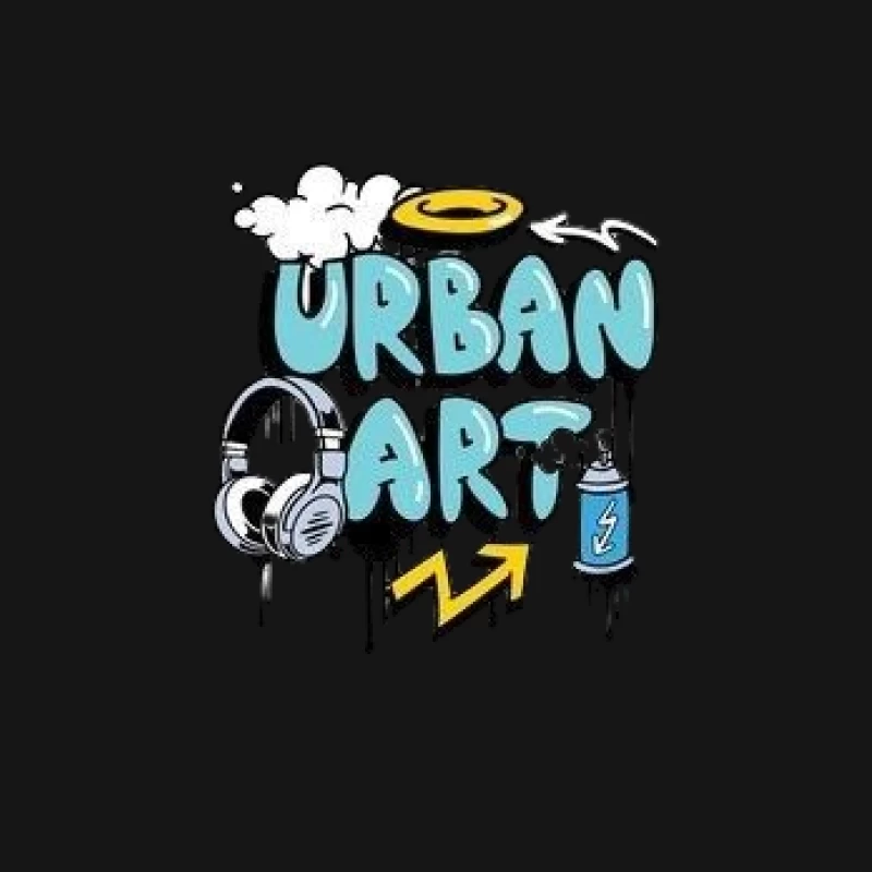 Urban Art Graffiti mit Kopfhörern und Spraydose Herren T-Shirt