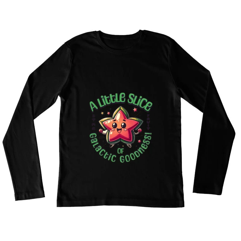 Niedlicher Sternfrucht-Charakter Damen Langarm T-Shirt