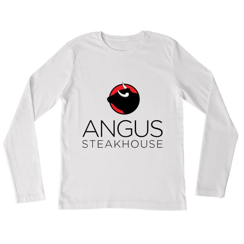 Angus Steakhouse Modern Logo with Bull Silhouette Female Long Sleeve T-Shirt