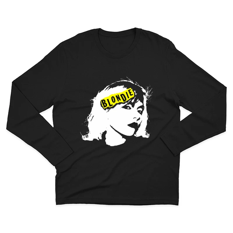 Blondie Band Artistic Logo Design in Black and White Male Long Sleeve T-Shirt