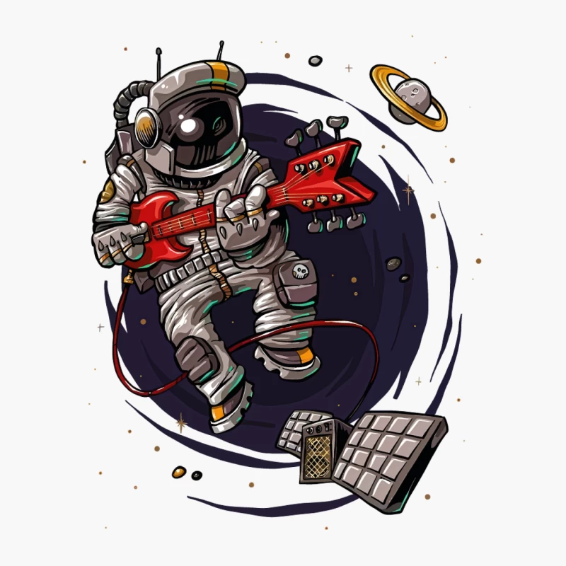 Astronaut Rocker in Space Cotton Tote Bag