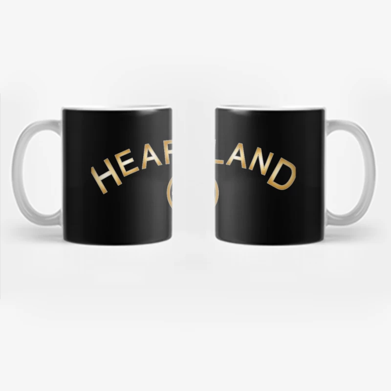 Heartland Hockey Logo with Golden Text and Minimalist Design Coffee Mug