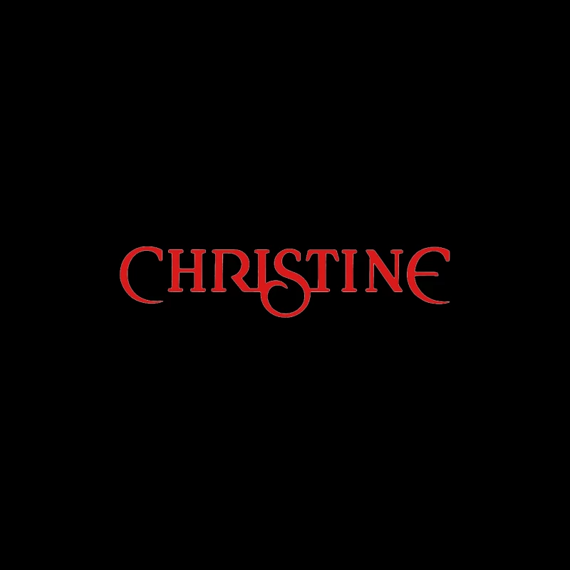 Christine (1983) Classic Horror Movie Logo in Red Typography Throw Pillow