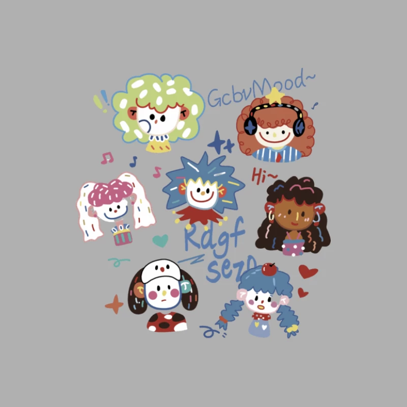 Bunte Cartoon-Gesichter Herren Tanktops