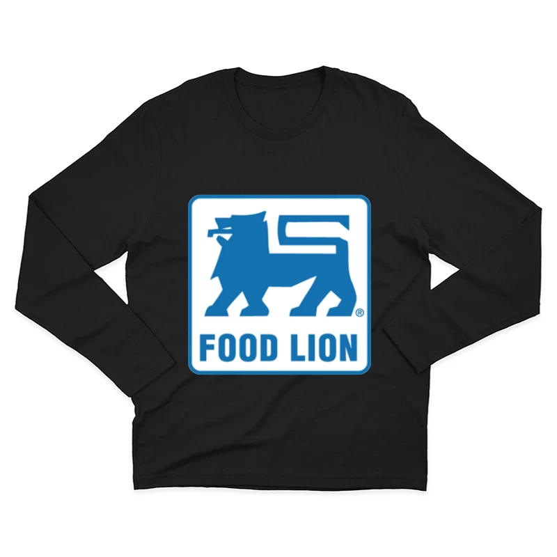 Food Lion Supermarket Chain Blue Logo with Lion Symbol Male Long Sleeve T-Shirt