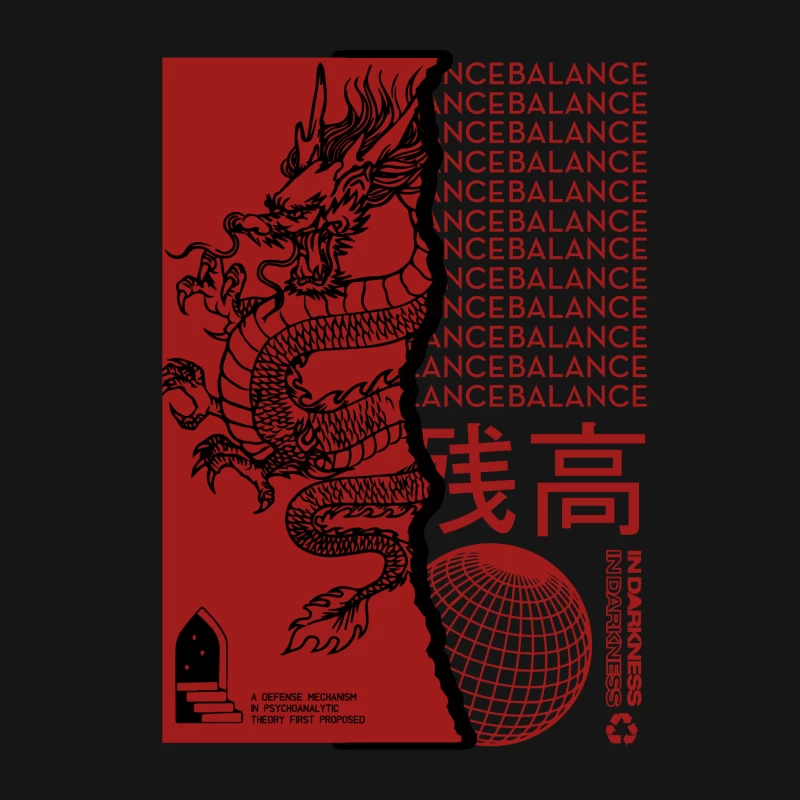 Drachen-Design mit textuellen Elementen Herren Langarm T-Shirt