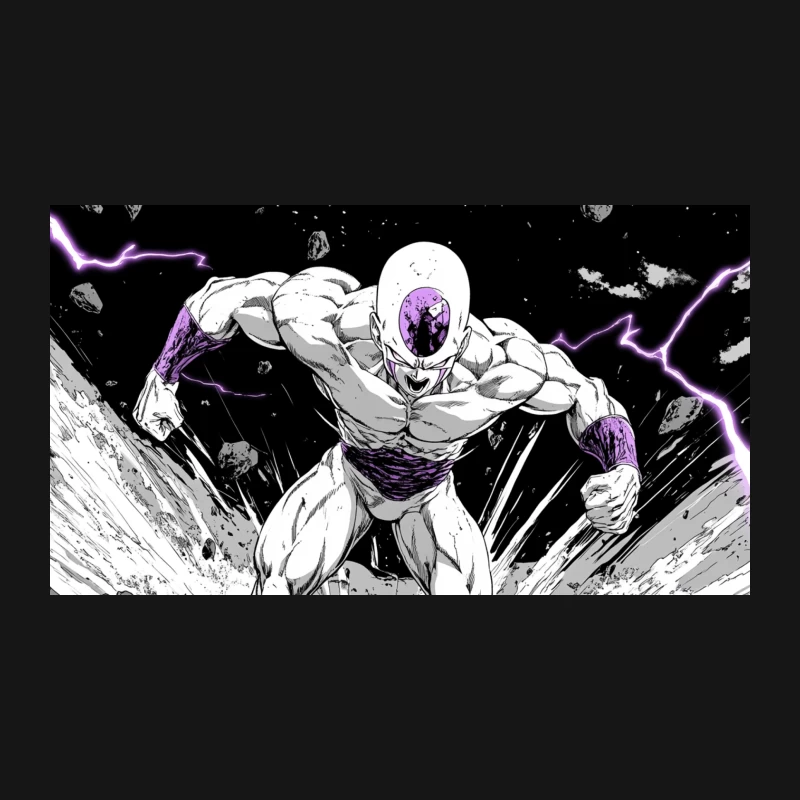 Cosmic Alien Superhero in Action-Packed Manga Scene Desk Mat