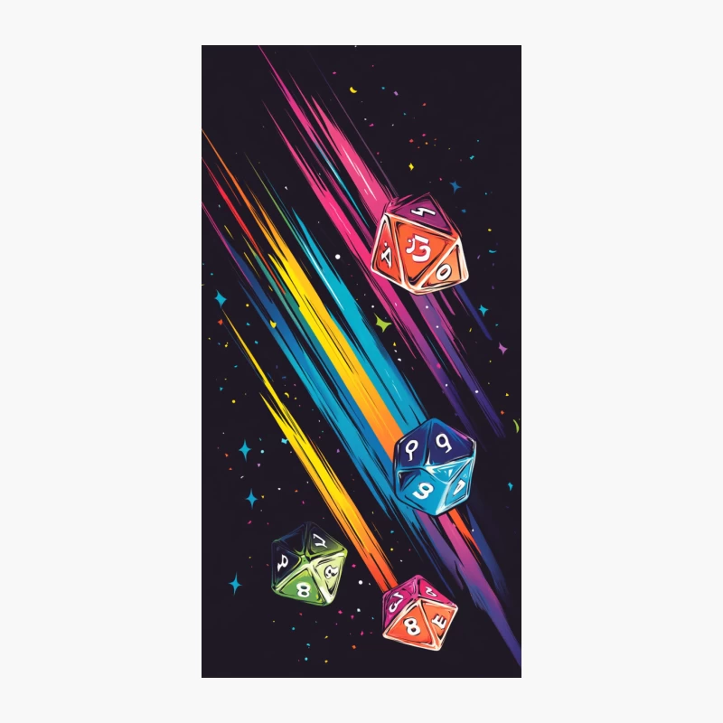 Cosmic D20 Dice: Colorful RPG Adventure in Space iPhone Case