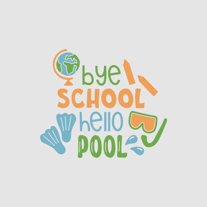 Adieu école, bonjour piscine Homme Sweat à capuche