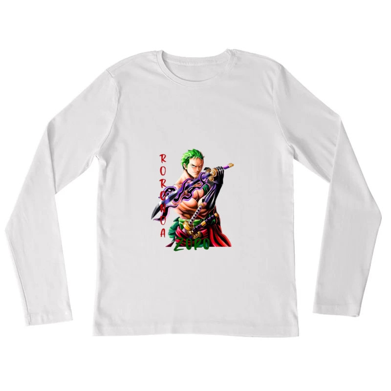 Anime Schwertkämpfer Illustration Damen Langarm T-Shirt