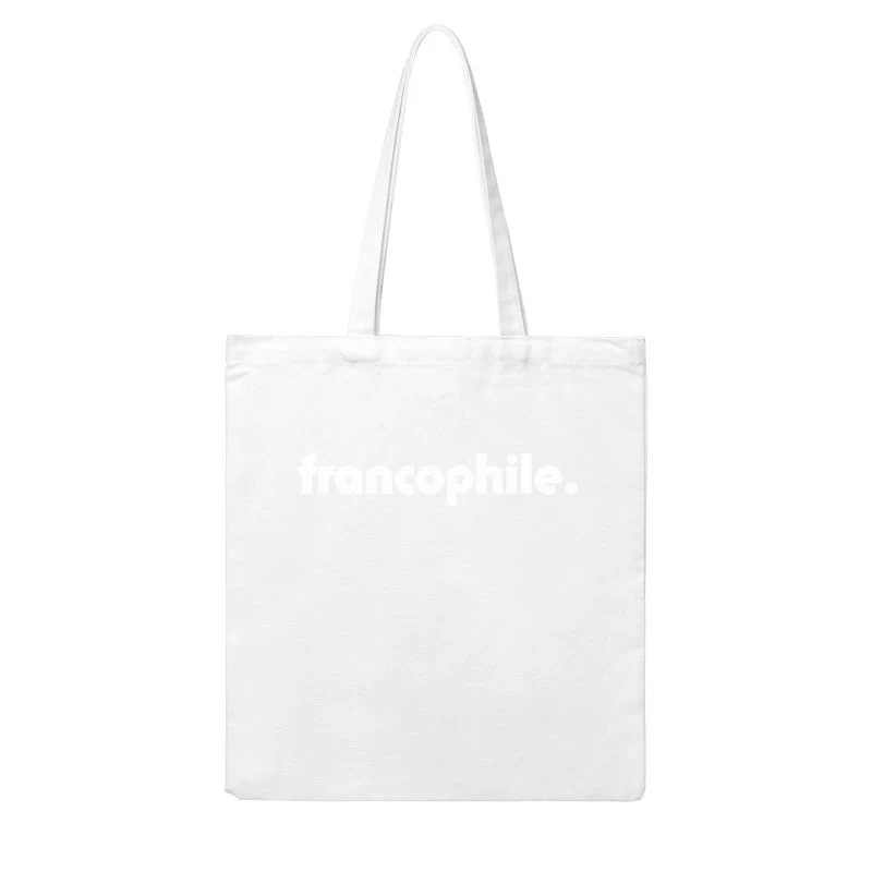 Francophile  Retro Faded Type Design Cotton Tote Bag