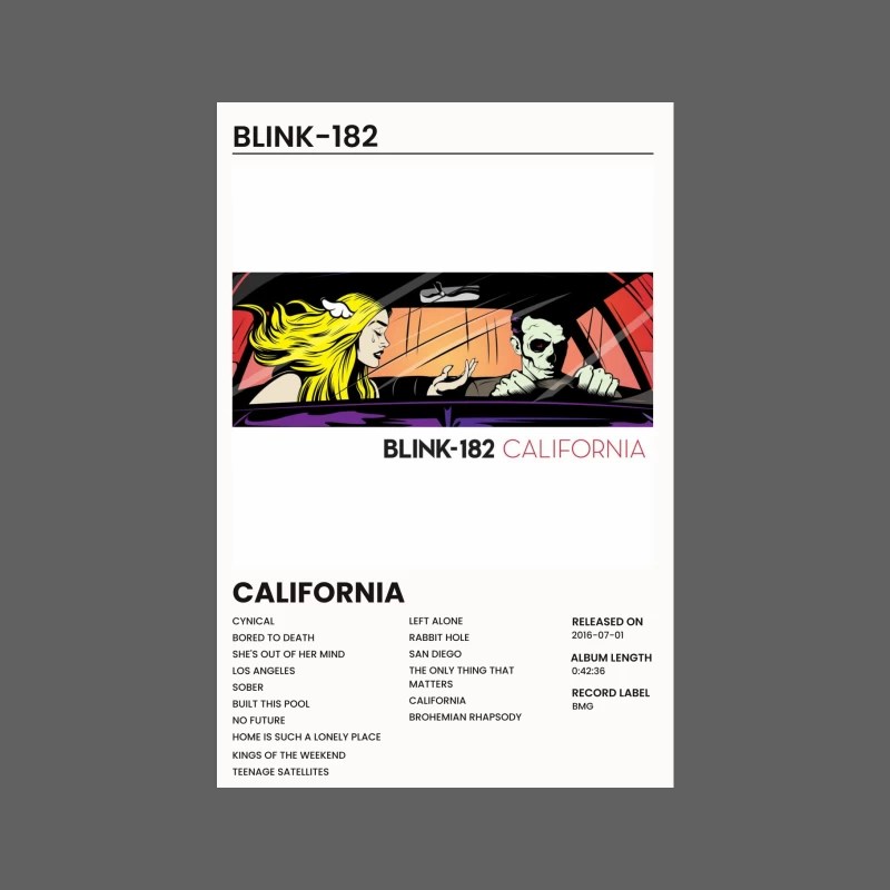 Blink-182's California Album Cover and Track List Male Tank Top