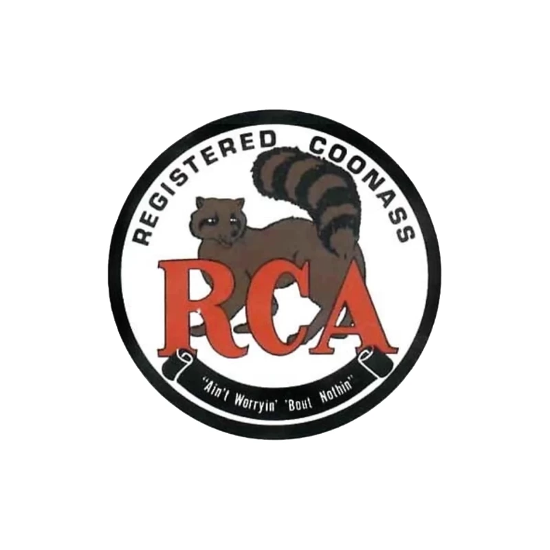 Registered Coonass RCA Logo with Raccoon Mascot and Humorous Slogan Mouse Pad