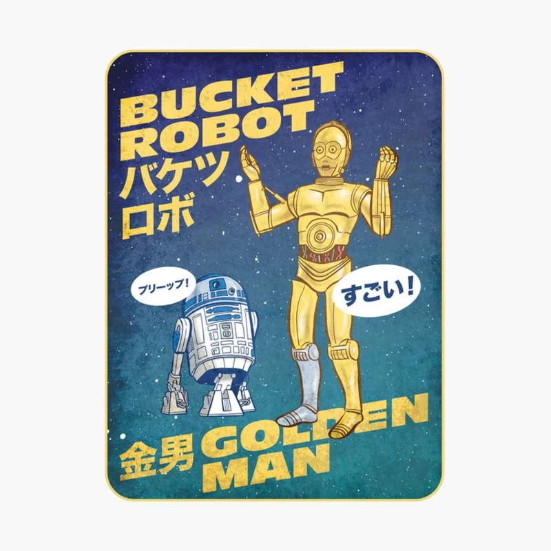 Vintage Japanese Star Wars Droids Poster Art Cotton Tote Bag