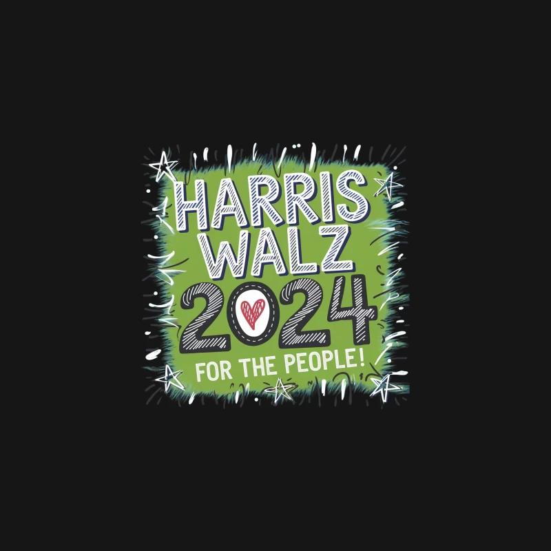 Harris Walz 2024 Campaign Typography with Green Background Desk Mat