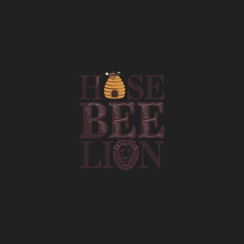 Playful Typography: House Bee Lion Illustration Bucket Hat
