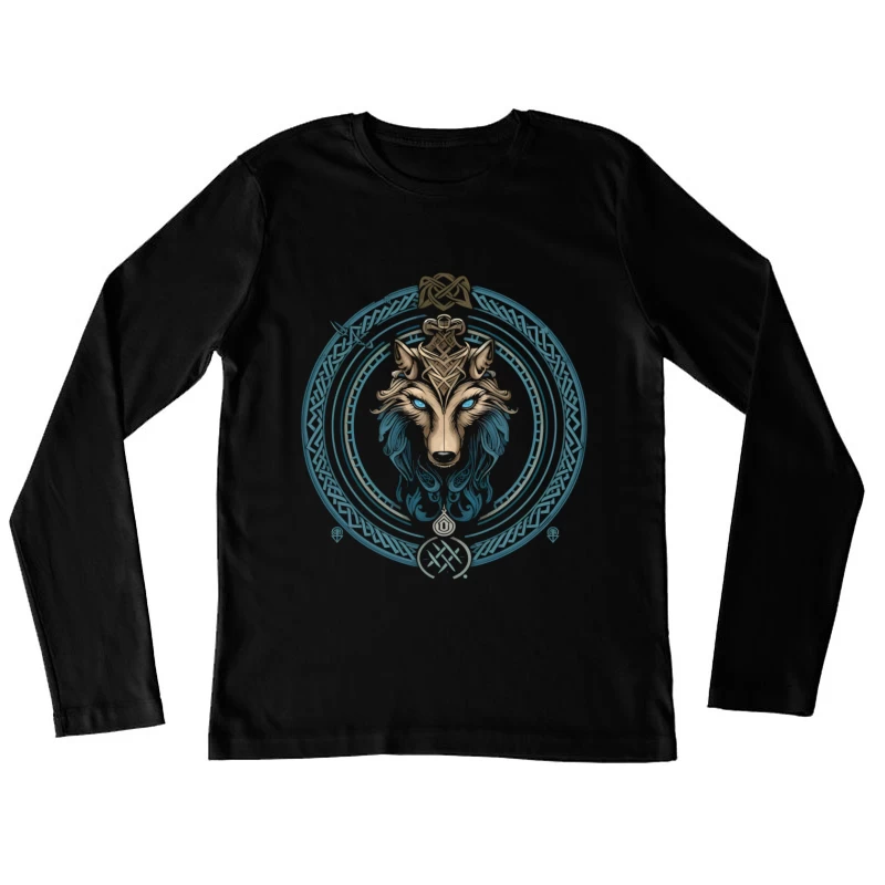 Mystic Celtic Wolf Female Long Sleeve T-Shirt