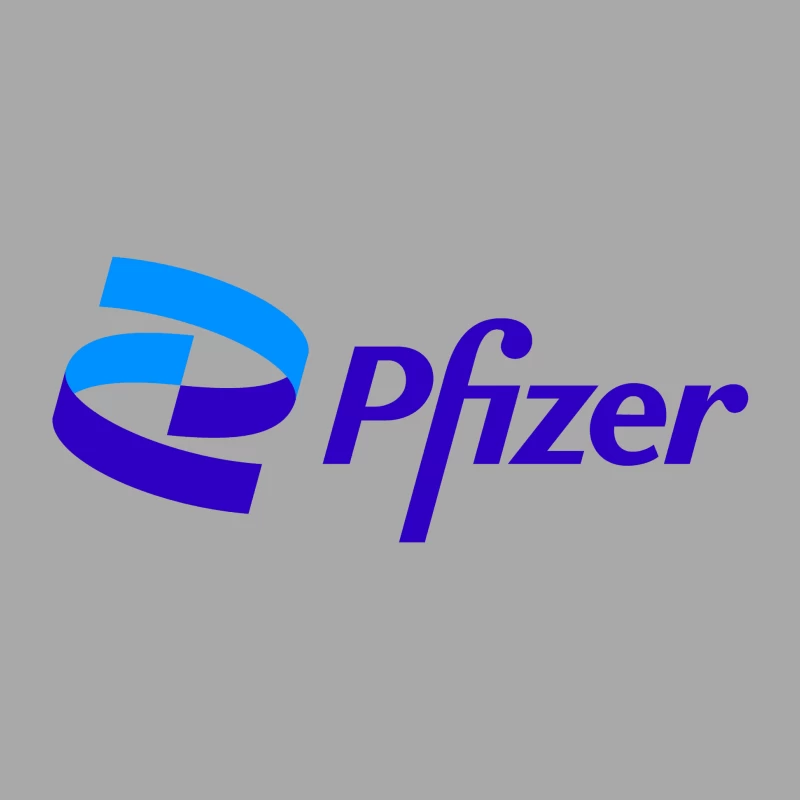 Pfizer Pharmaceutical Company Logo in Blue and Purple Male Pullover Hoodie