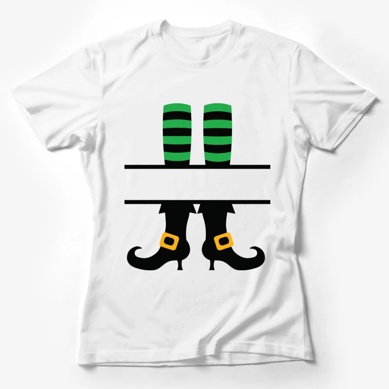 Bottes de sorcière avec chaussettes rayées Femme T-Shirt