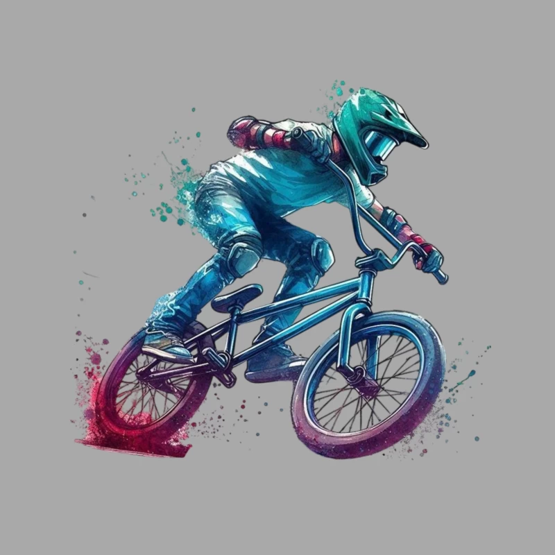 Dynamic BMX Biker in Action Male Pullover Hoodie