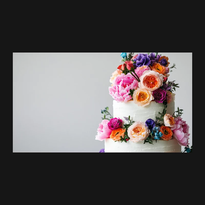 Elegant Floral-Decorated Tiered Wedding Cake Desk Mat