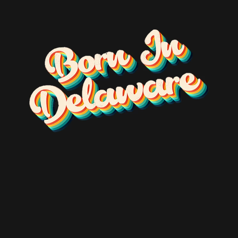 Born In Delaware - 80_s Retro Style Typographic Design Mouse Pad