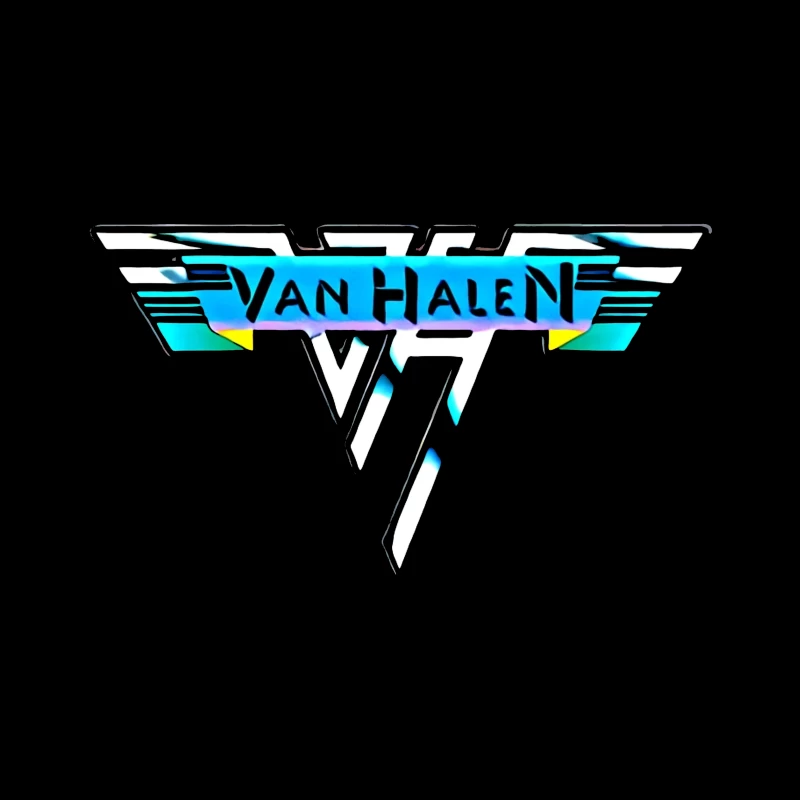 Van Halen Classic Band Logo in Retro 80s Style Travel Mug