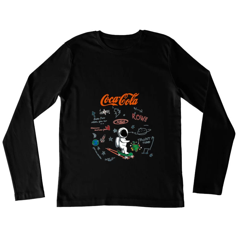 Astro-Skateboarding mit Coca-Cola und NASA Damen Langarm T-Shirt