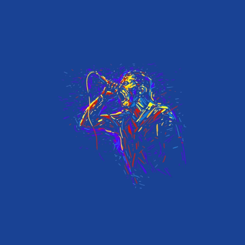 Colorful Abstract Singer Illustration Female T-Shirt