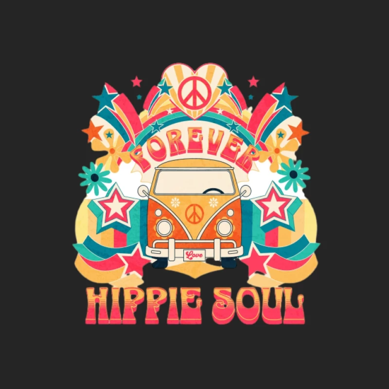 Bunter Hippie-Bus mit Frieden Herren Pullover Sweatshirt