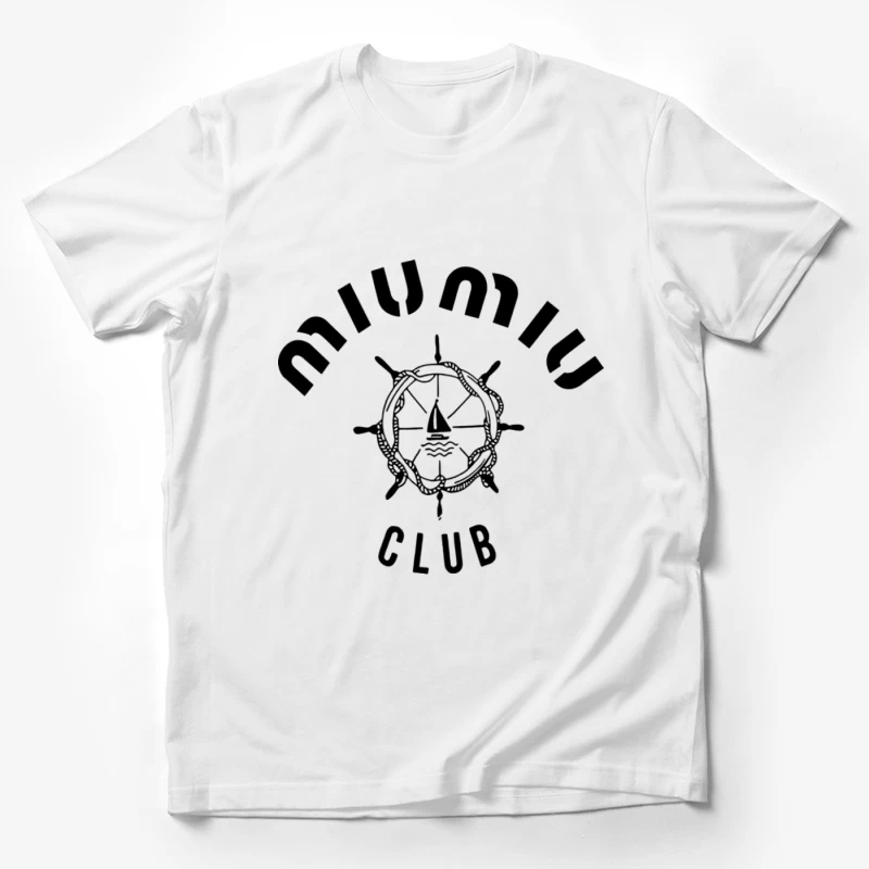 Seemannschaftsclub-Logo mit Steuerrad Herren T-Shirt