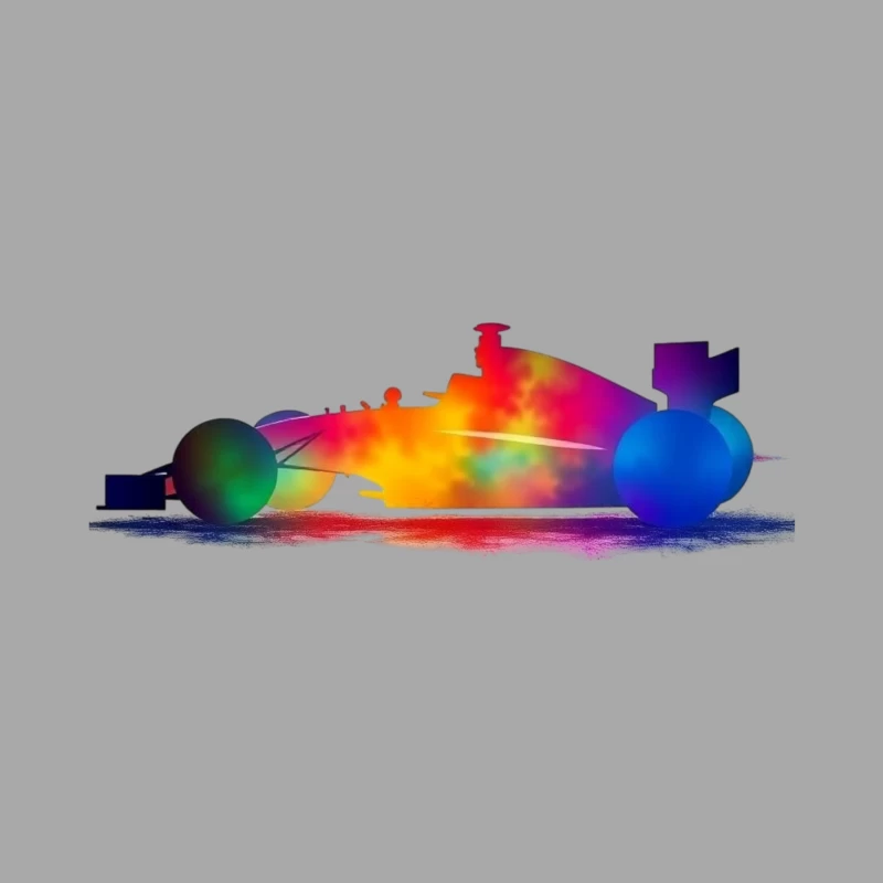 Colorful Abstract Race Car Silhouette Male Pullover Hoodie