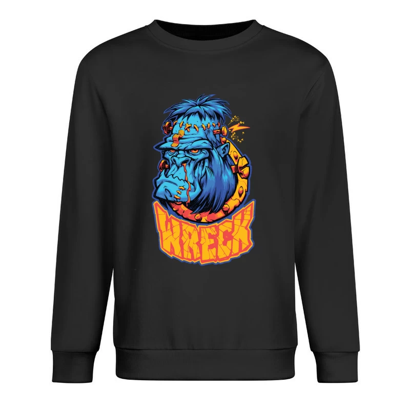 Colorful Cartoon Gorilla Illustration Male Pullover Sweatshirt