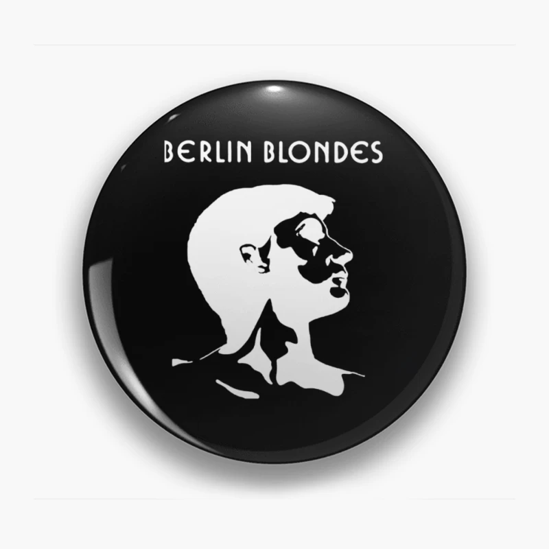 Minimalist Line Art Profile with Berlin Blondes Text Pin