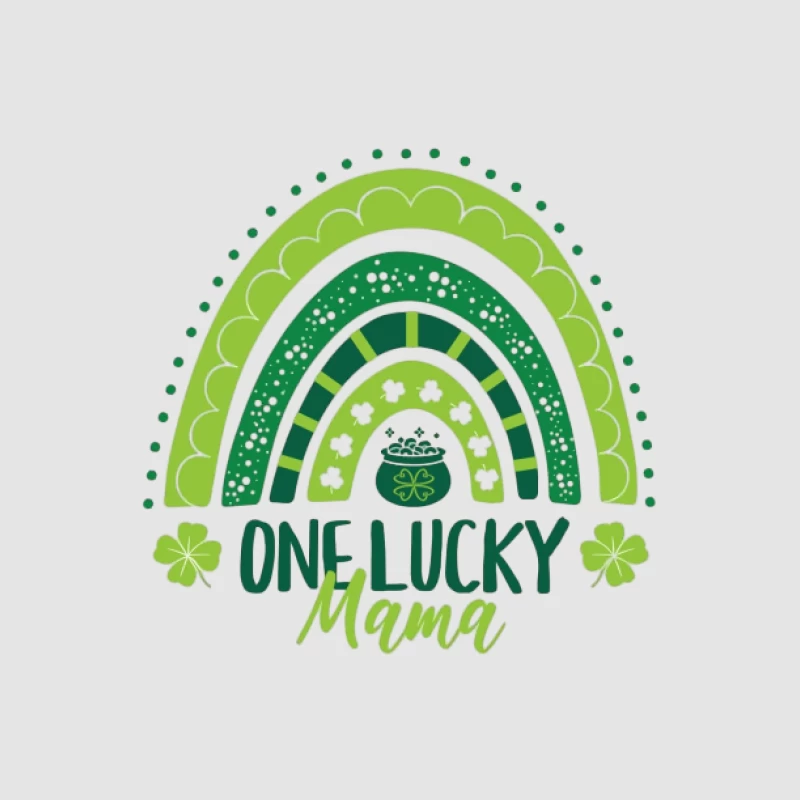 Maman chanceuse avec arc-en-ciel vert Femme Sweat à capuche