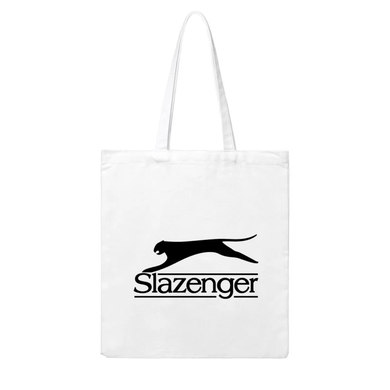 Slazenger Sports Brand Logo with Black Panther Silhouette Cotton Tote Bag