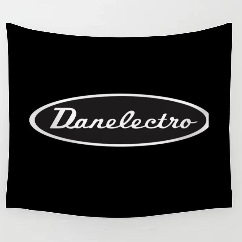 Vintage Danelectro Musical Equipment Logo in Black and White Tapestry