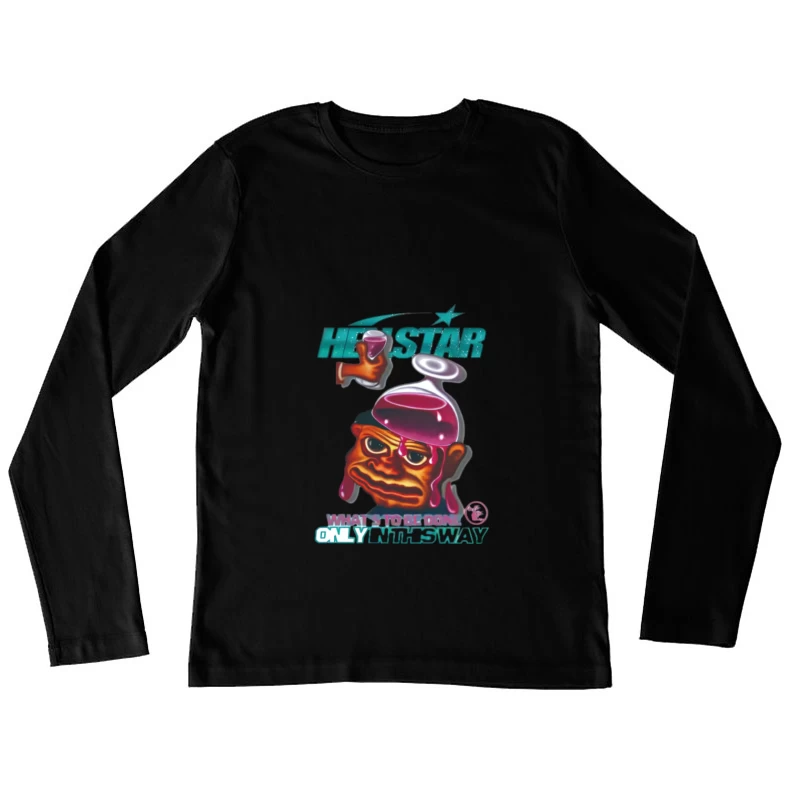 Fantastische Kreatur mit Wein Damen Langarm T-Shirt