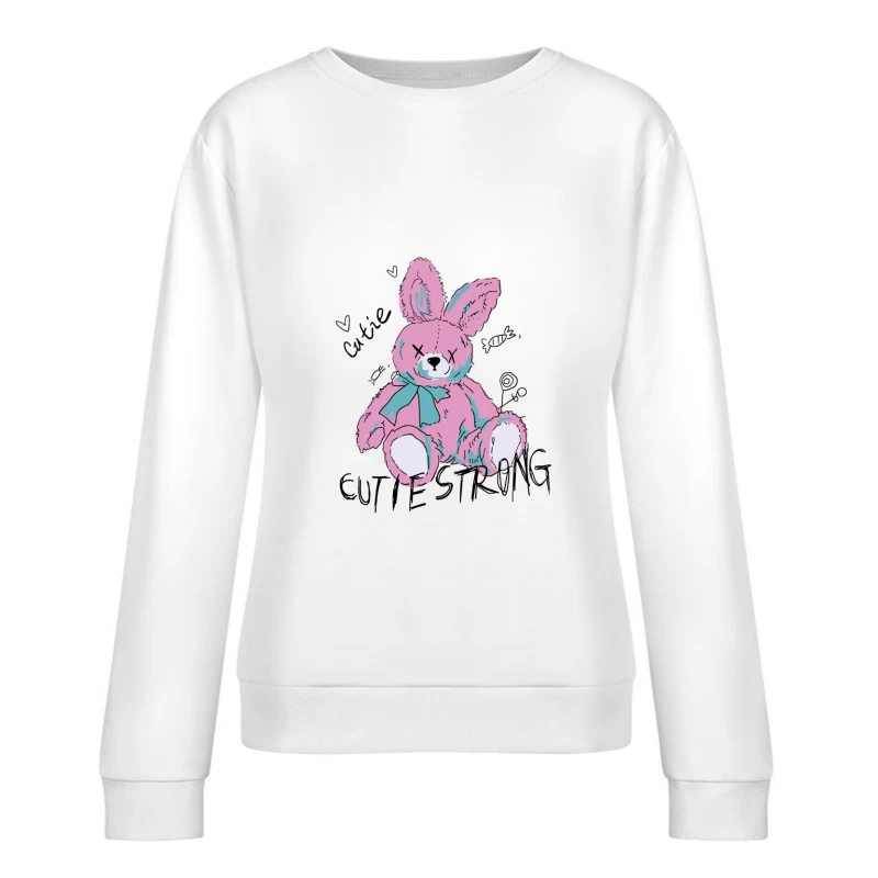 Niedliches Plüschhasen-Design Damen Pullover Sweatshirt