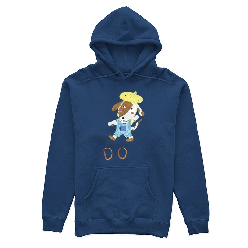 Niedlicher Hund mit gelbem Hut Damen Pullover Hoodie