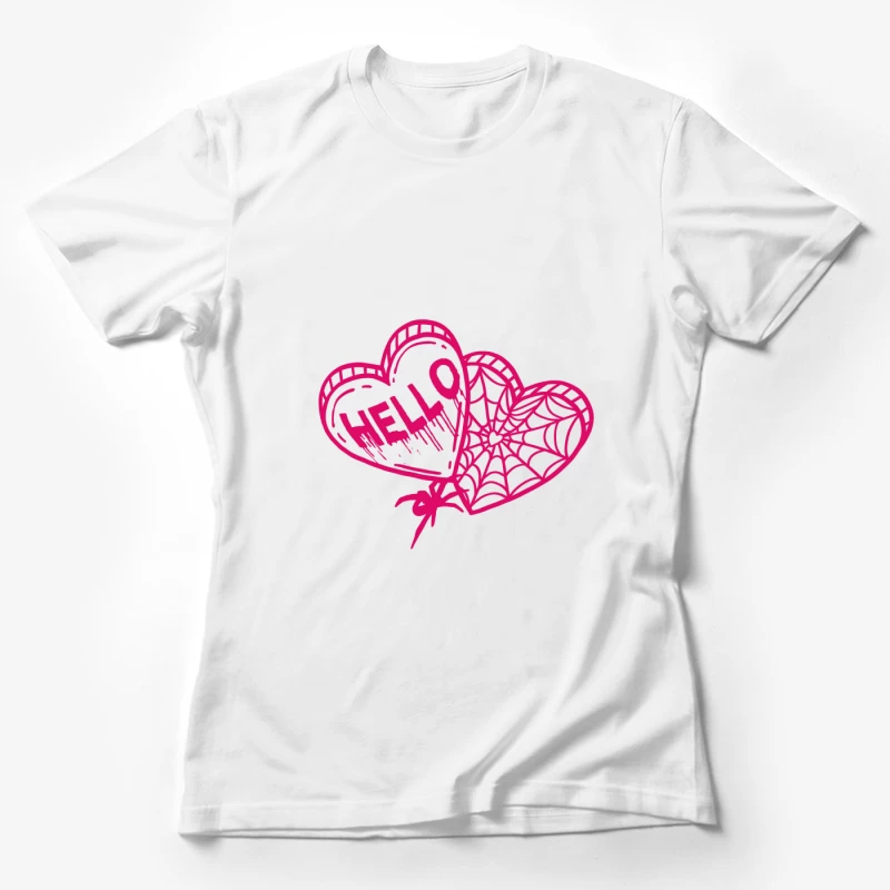 Herzballons mit Netzen und Hallo Damen T-Shirt