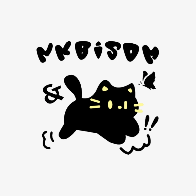 Niedliche Katze mit Text und Schmetterling Herren Langarm T-Shirt