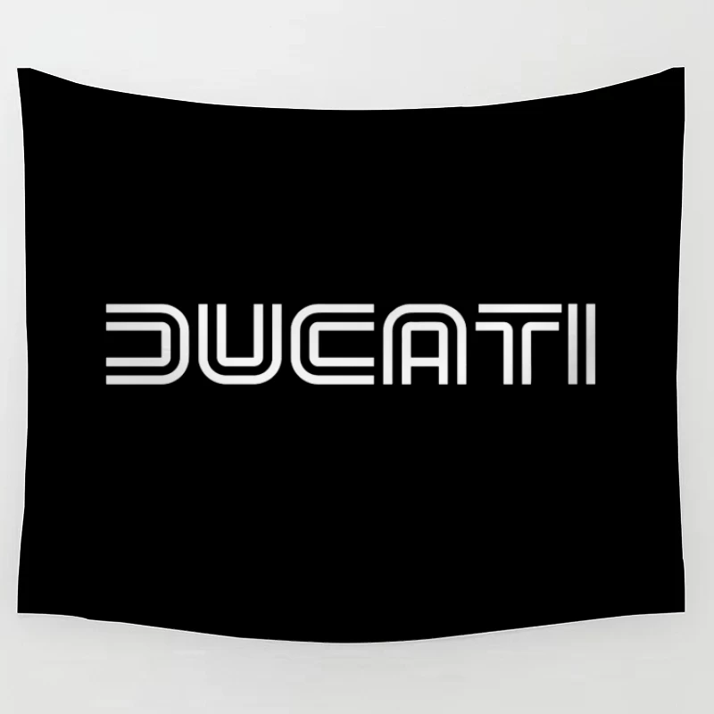 Minimalist Ducati Logo Design in White Tapestry