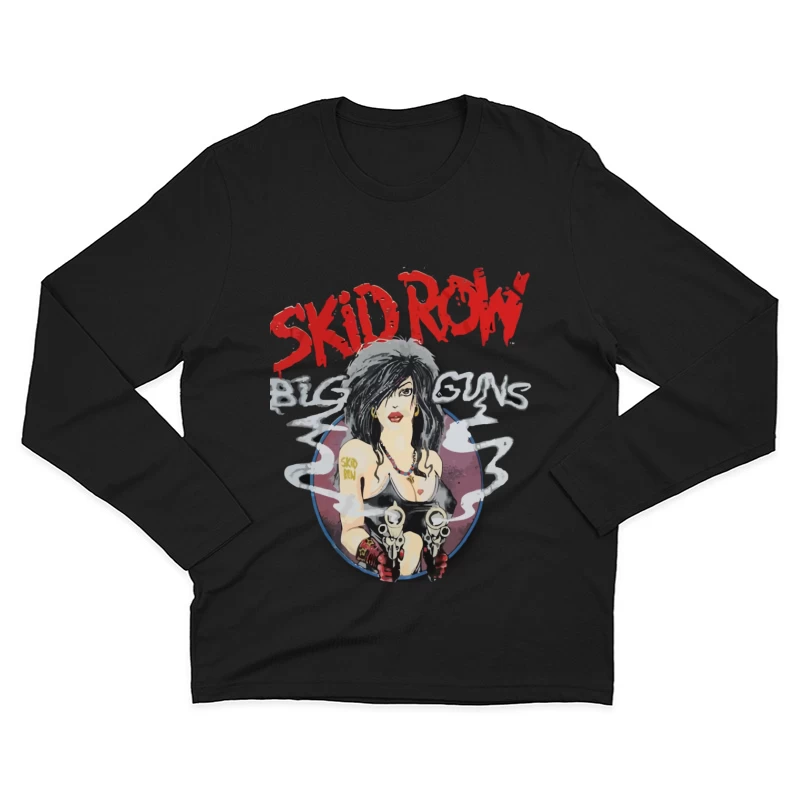 Skid Row Big Guns Vintage Rock Band Artwork Male Long Sleeve T-Shirt