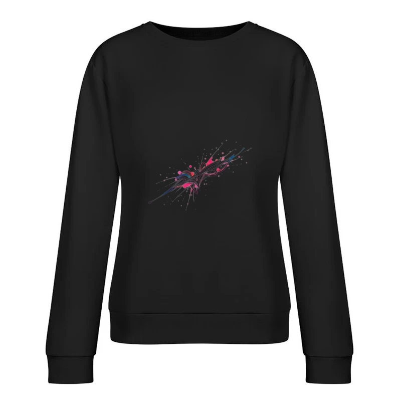 Abstract Colorful Splash Design Female Pullover Sweatshirt
